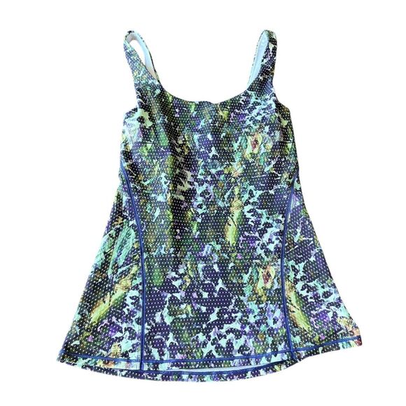Lululemon Women’s 4 Amala Tank‎ Athletic Purple Green Floral Multi Built In Bra - Picture 2 of 10